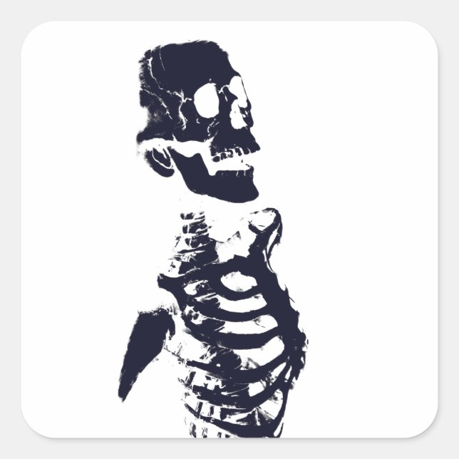 SKELETON HALLOWEEN CARRÉ STICKERS (Devant)