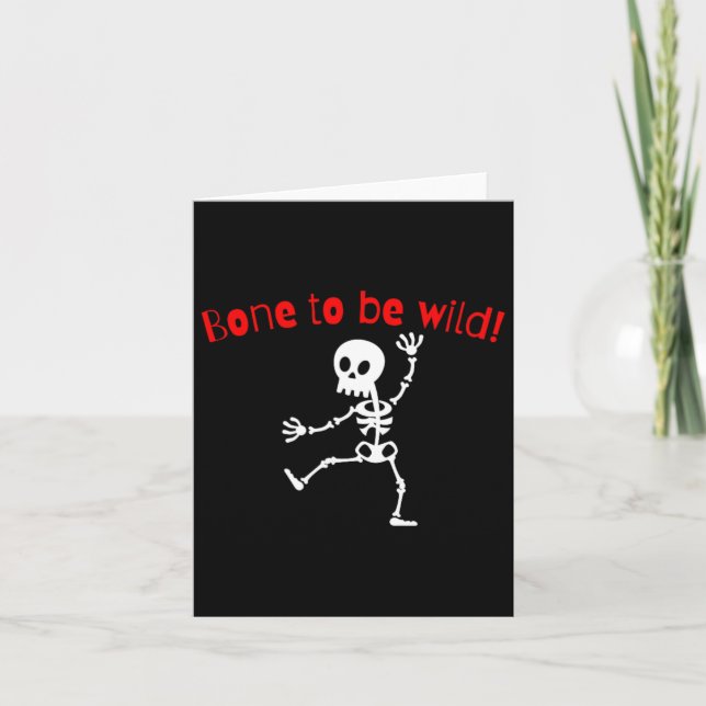 Skeleton Halloween Funny Bone Wild Karte (Vorderseite)