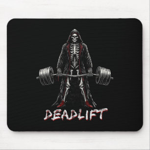 Skeleton Halloween Gym Jokes Weightlift Workout Mousepad