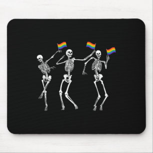 Skeleton Halloween Lgbt Flag Skeleton Gay Pride Mo Mousepad