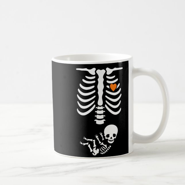 Skeleton Halloween Maternity Funny Pregnancy 2025  Kaffeetasse (Rechts)