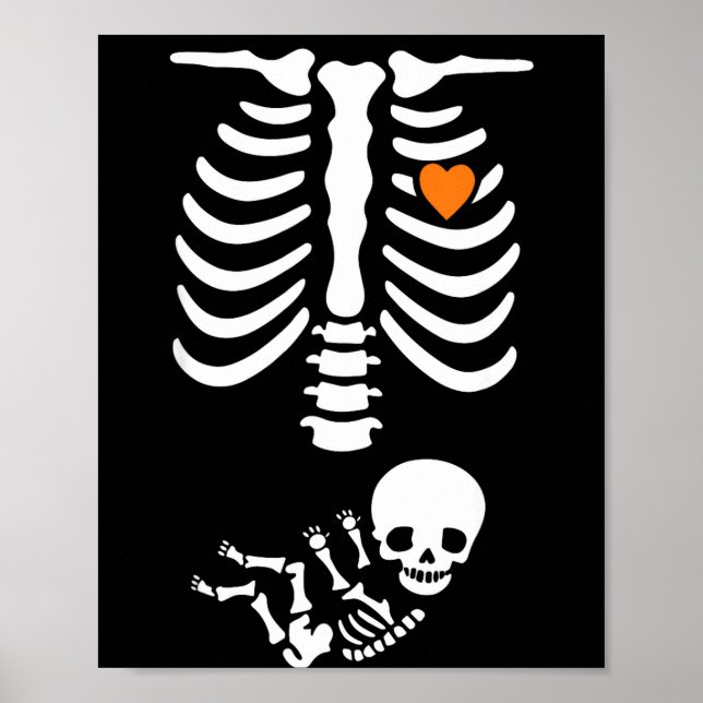 Skeleton Halloween Maternity Funny Pregnancy 2025  Poster (Vorne)