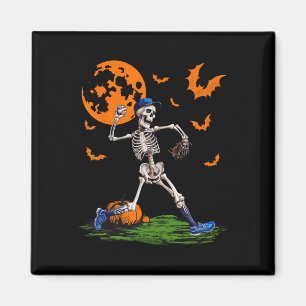 Skeleton Halloween Men Boys Baseball Spooky Saison Magnet