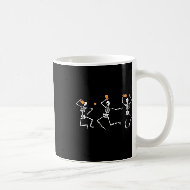 Skeleton Halloween Pickleball Kaffeetasse (Rechts)