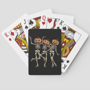 Skeleton Halloween Pumpkin Fall Spooky Jahreszeit Spielkarten