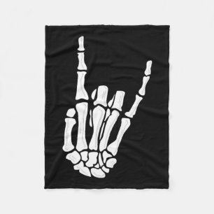 Skeleton Hand Gesture - Rock Skeleton Hand - Hallo Fleecedecke