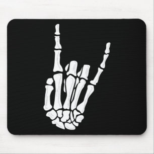Skeleton Hand Gesture - Rock Skeleton Hand - Hallo Mousepad