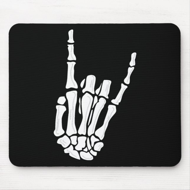 Skeleton Hand Gesture - Rock Skeleton Hand - Hallo Mousepad (Vorne)