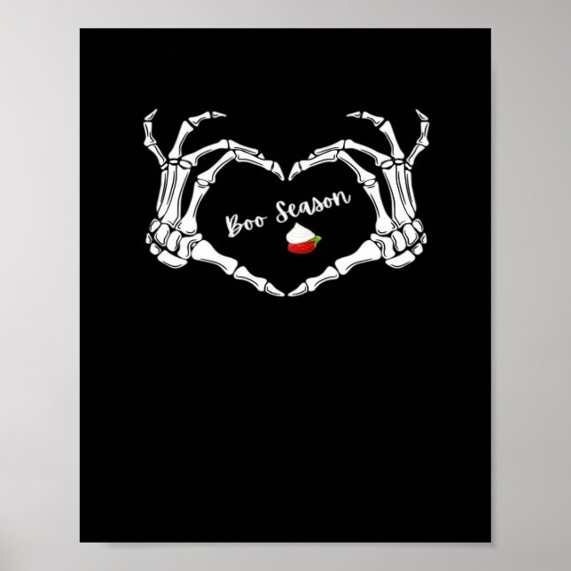 Skeleton Hand Heart Boo Season Classic Poster (Vorne)