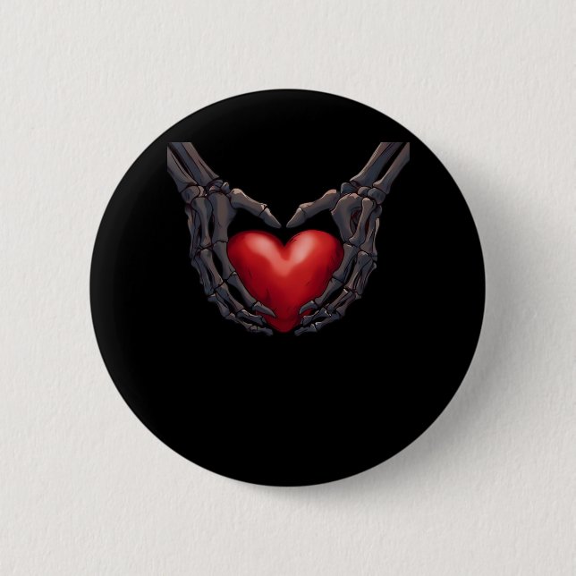 Skeleton Hand Heart Button (Vorderseite)