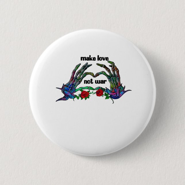 Skeleton Hand Heart Design Button (Vorderseite)