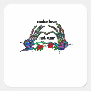 Skeleton Hand Heart Design Quadratischer Aufkleber