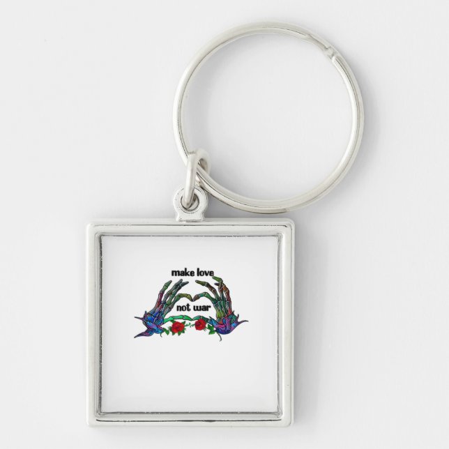 Skeleton Hand Heart Design Schlüsselanhänger (Vorne)