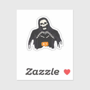 Skeleton Hand Heart Follower Classic Aufkleber