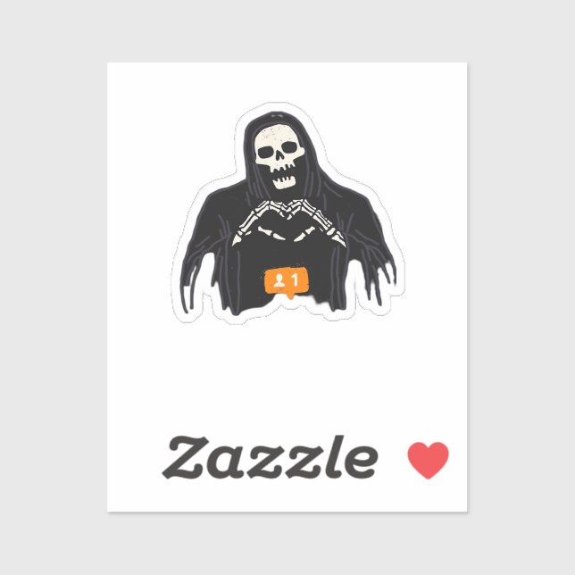 Skeleton Hand Heart Follower Classic Aufkleber (Blatt)