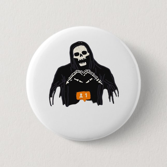 Skeleton Hand Heart Follower Classic Button (Vorderseite)