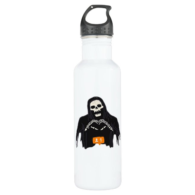 Skeleton Hand Heart Follower Classic Edelstahlflasche (Vorderseite)