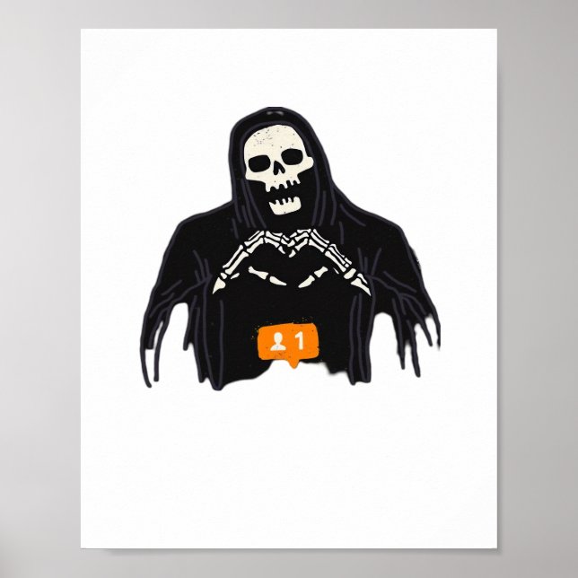 Skeleton Hand Heart Follower Classic Poster (Vorne)