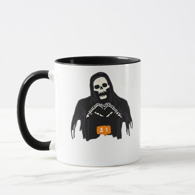 Skeleton Hand Heart Follower Classic Tasse (Links)