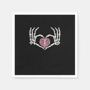 Skeleton Hand Heart Funny Halloween Frauen Männer Serviette