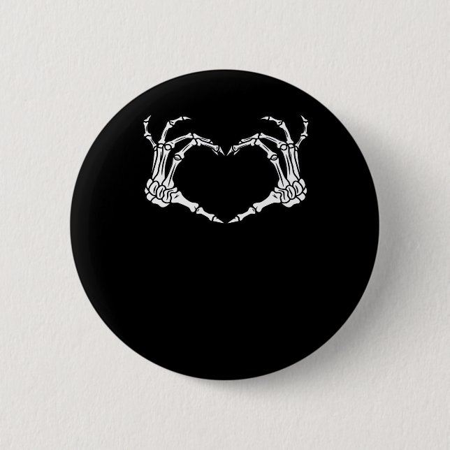 Skeleton Hand Heart Halloween Design Button (Vorderseite)