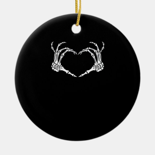 Skeleton Hand Heart Halloween Design Keramik Ornament (Vorne)