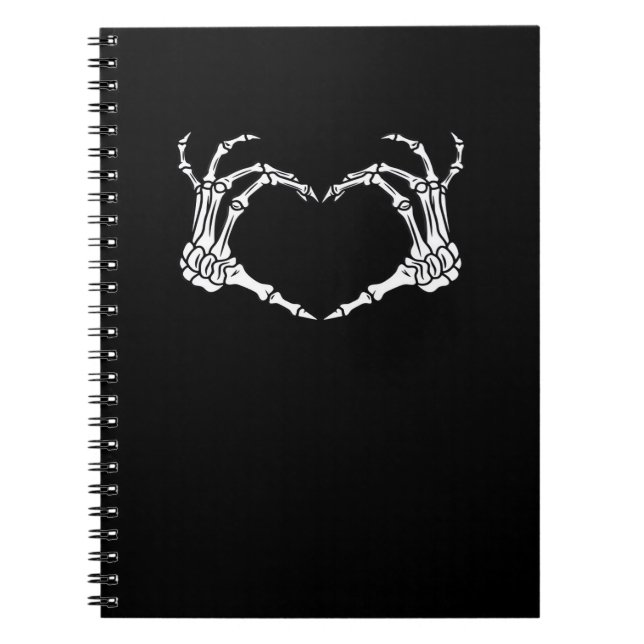 Skeleton Hand Heart Halloween Design Notizblock (Vorderseite)