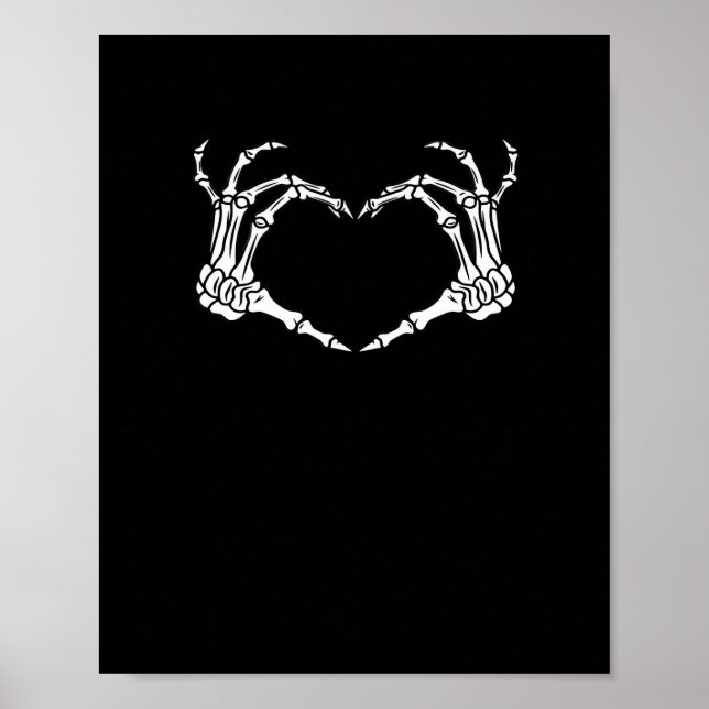 Skeleton Hand Heart Halloween Design Poster (Vorne)