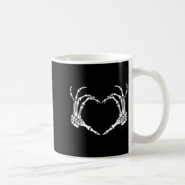 Skeleton Hand Heart Halloween Funny Bones Love  Kaffeetasse (Rechts)