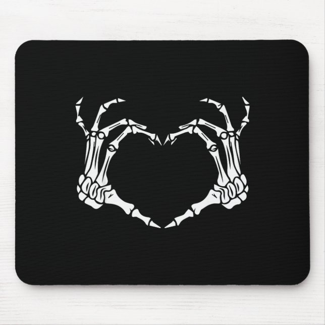 Skeleton Hand Heart Halloween Funny Bones Love  Mousepad (Vorne)