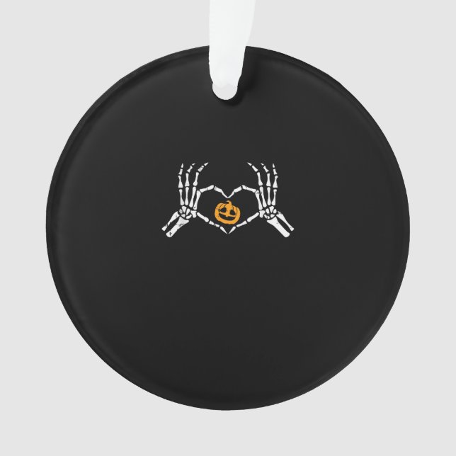 Skeleton Hand Heart Halloween Kostüm Pumpkin Ornament (Vorderseite)