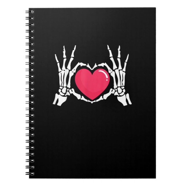 Skeleton Hand Heart Halloween Notizblock (Vorderseite)