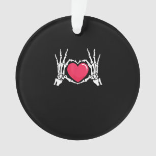 Skeleton Hand Heart Halloween Ornament