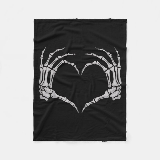 Skeleton Hand Heart Halloween Valentines Matching  Fleecedecke (Vorderseite)