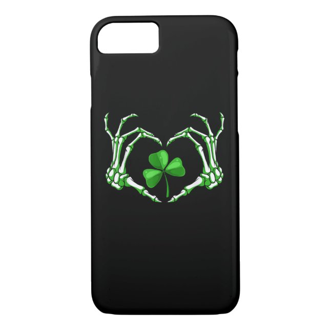 Skeleton Hand Heart Kleeblatt St Patricks Day Padd Case-Mate iPhone Hülle (Rückseite)