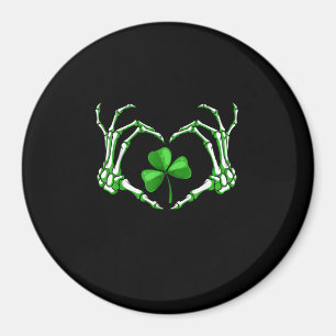 Skeleton Hand Heart Kleeblatt St Patricks Day Padd Magnet