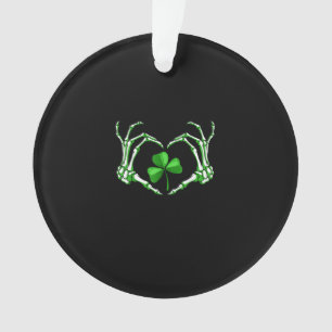 Skeleton Hand Heart Kleeblatt St Patricks Day Padd Ornament