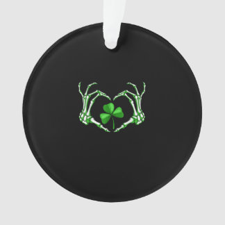 Skeleton Hand Heart Kleeblatt St Patricks Day Padd Ornament