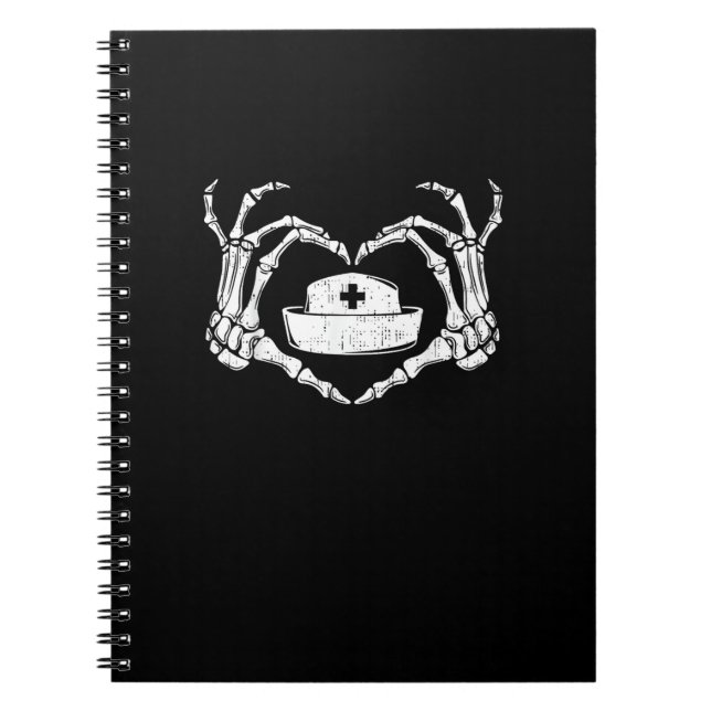 Skeleton Hand Heart Lazy Halloween Kostüm Funny N Notizblock (Vorderseite)