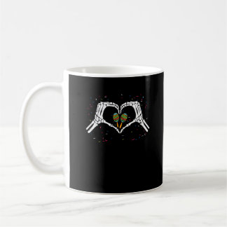 Skeleton Hand Heart Maracas Cinco De Mayo Mexiko Kaffeetasse