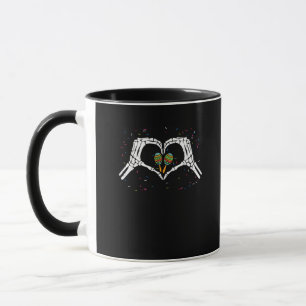 Skeleton Hand Heart Maracas Cinco De Mayo Mexiko Tasse