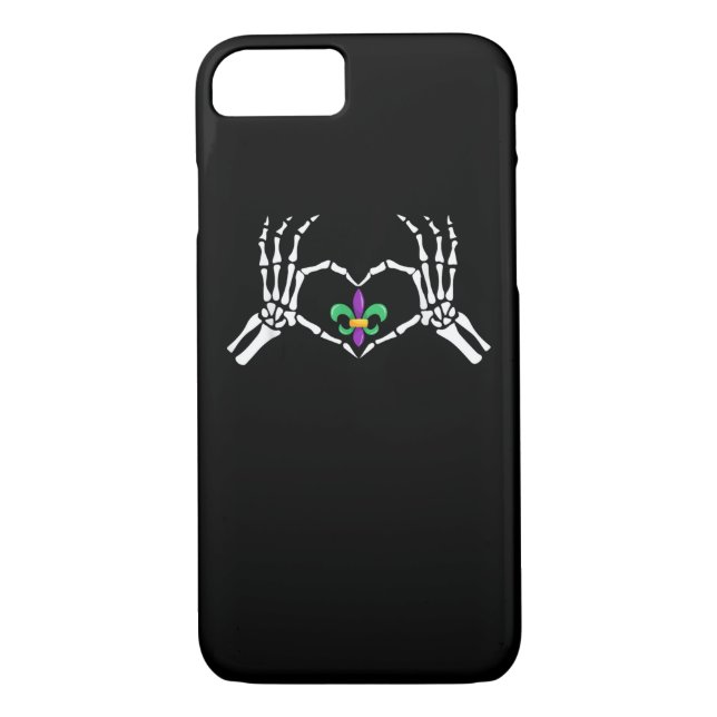Skeleton Hand Heart Mardi Gras Case-Mate iPhone Hülle (Rückseite)