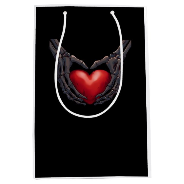 Skeleton Hand Heart Mittlere Geschenktüte (Vorderseite)
