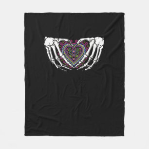 Skeleton Hand Heart Muertos Mexikanischer Tag der Fleecedecke