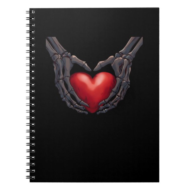 Skeleton Hand Heart Notizblock (Vorderseite)