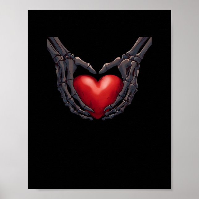 Skeleton Hand Heart Poster (Vorne)