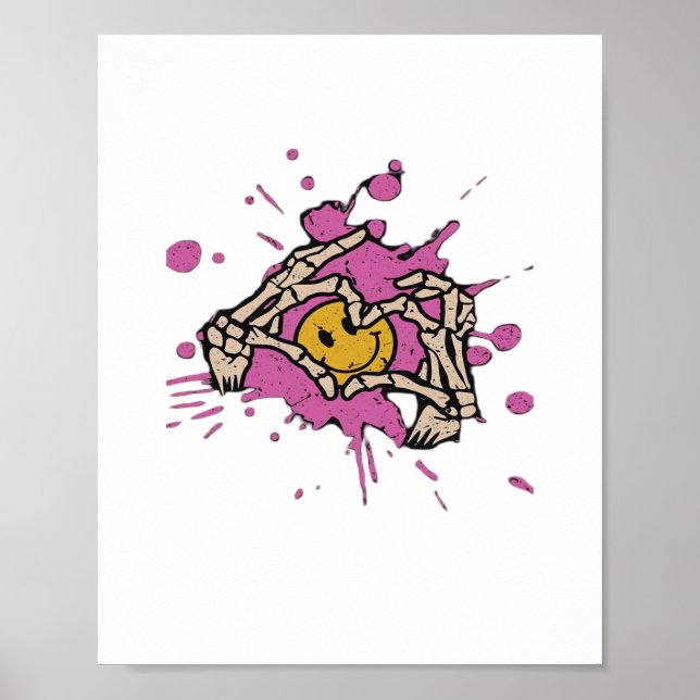 Skeleton Hand Heart Show Classic Poster (Vorne)