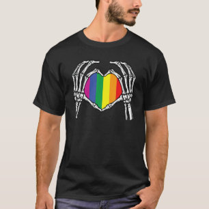 Skeleton Hand Heart Sign Bones Kostüm Halloween T-Shirt