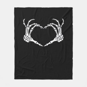 Skeleton Hand Heart Sign Costume Funny Halloween Fleecedecke