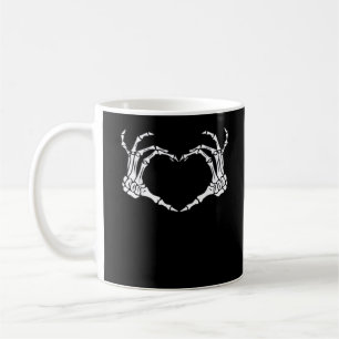 Skeleton Hand Heart Sign Costume Funny Halloween Kaffeetasse